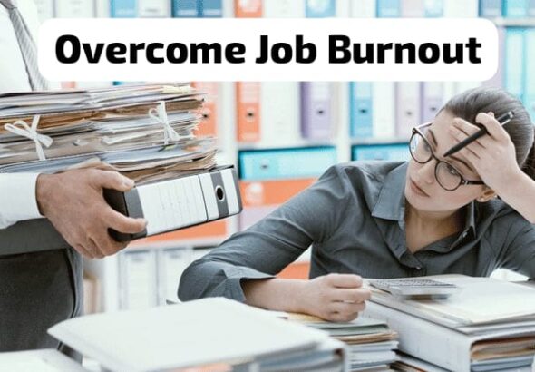 Exhausted woman from job burnout